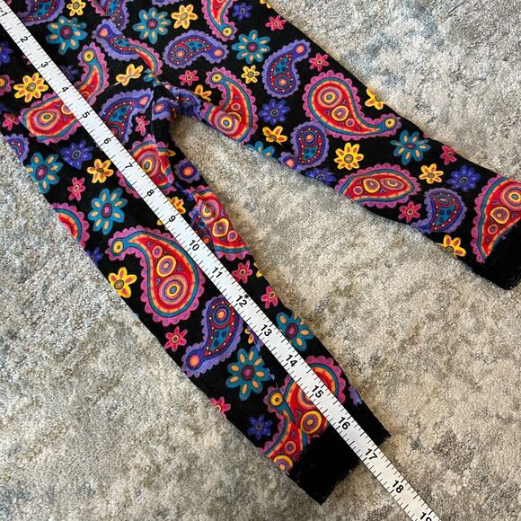 Vintage Oobee Doobee Black Paisley Floral Leggings 24 Months USA - Picture 8 of 9